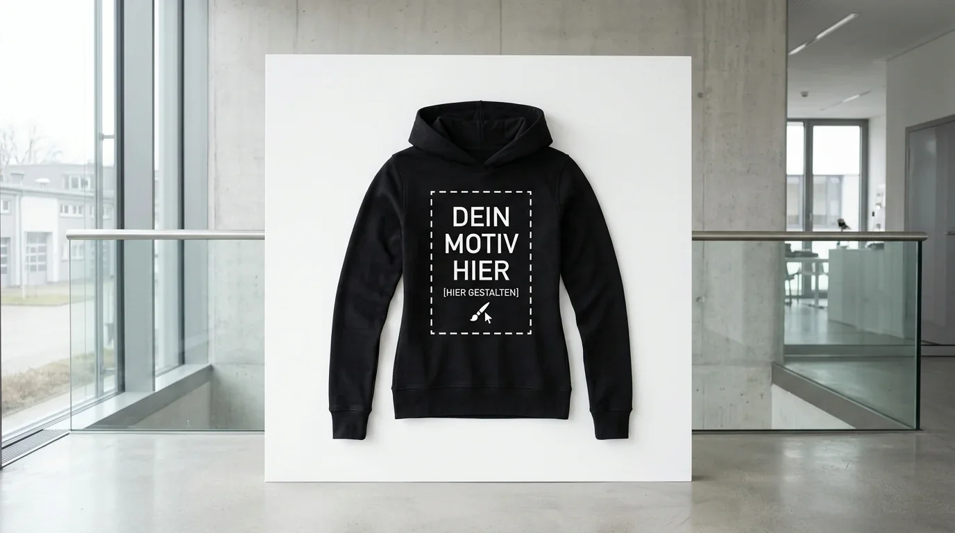 Damen-Hoodie DTF Druck schwarz