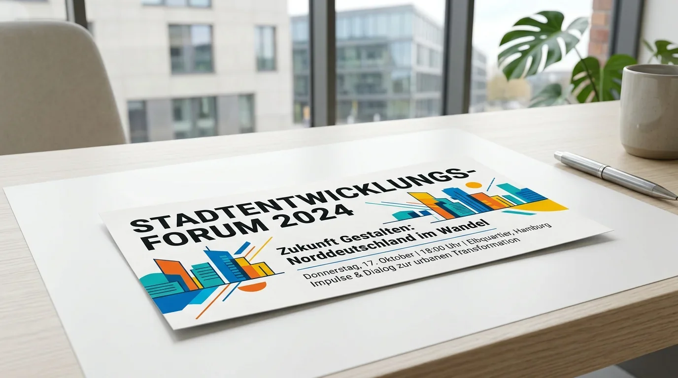 Flyer DIN lang auf Schreibtisch