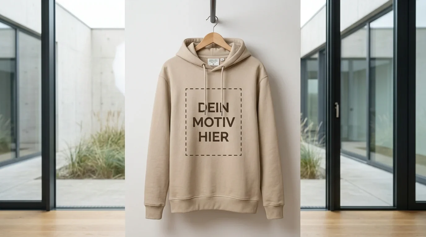 Hoodie DTF Druck Neutral Bio sand