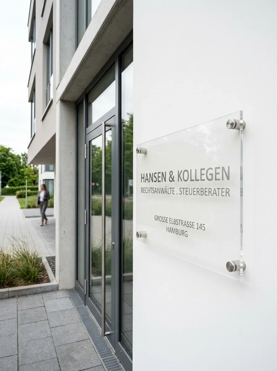 Firmenschild Acrylglas