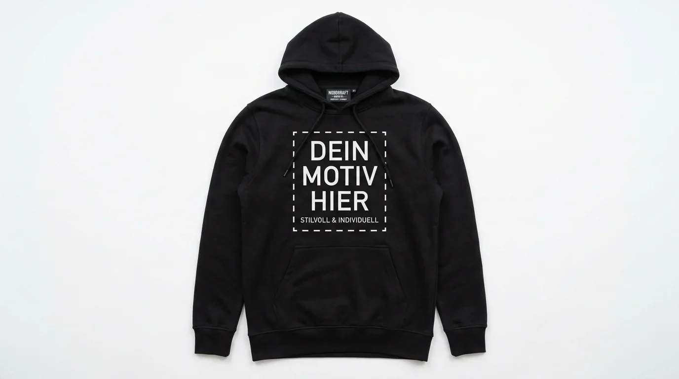 Hoodie DTF Druck Fruit of the Loom schwarz
